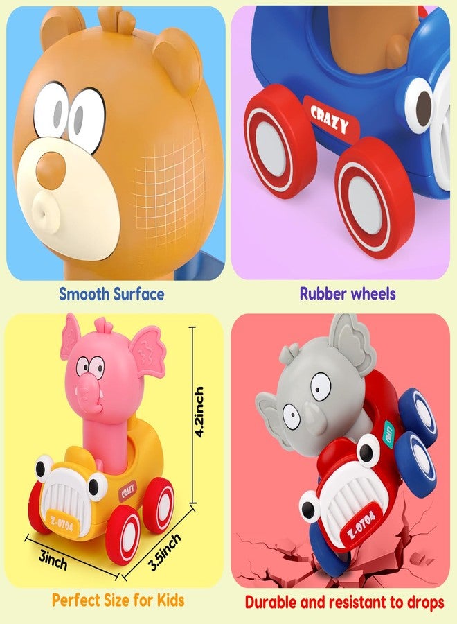 AugToy Press and Go Toy Cars for Toddlers 1-3 Push Go Animal Racing Baby Cars Toys Infant 6-12-18 Months Toys for 1 Year Old Boy Girl First Birthday Gifts for One Two 2 Year Old Toddler Toys 1-2 2-3 - Image 4